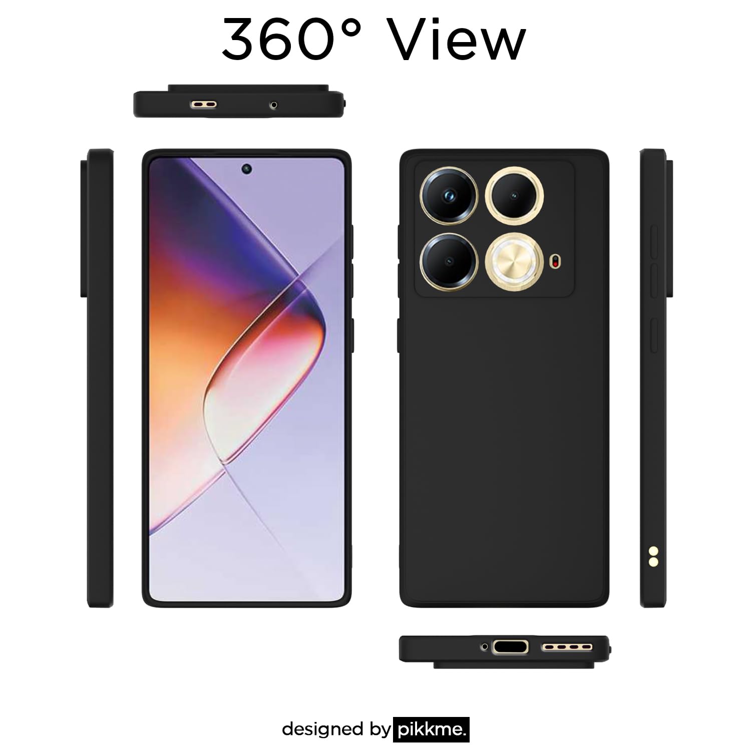 Pikkme Infinix Note 40 Liquid Silicone Back Cover | Black
