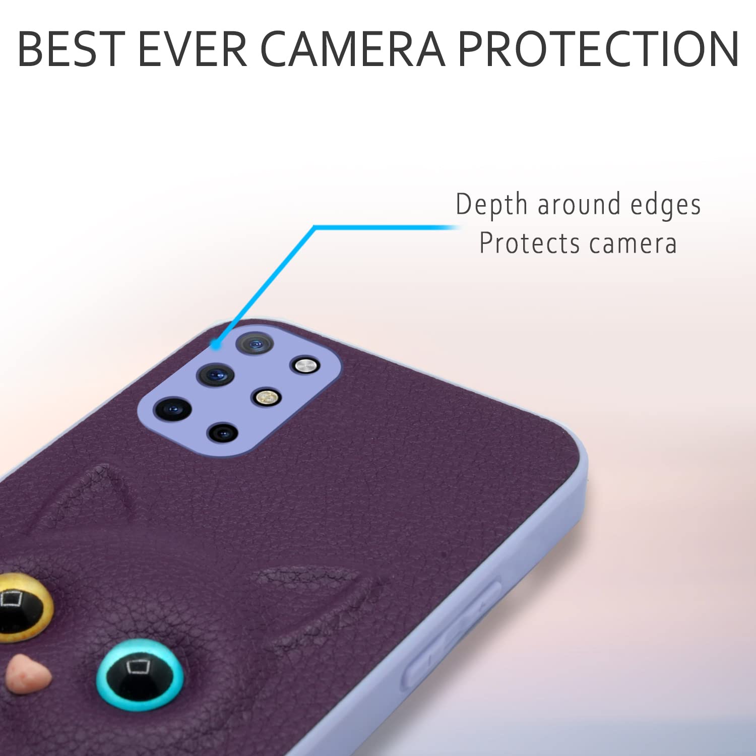 Pikkme Oneplus 8T Kitty Back Cover (Purple)