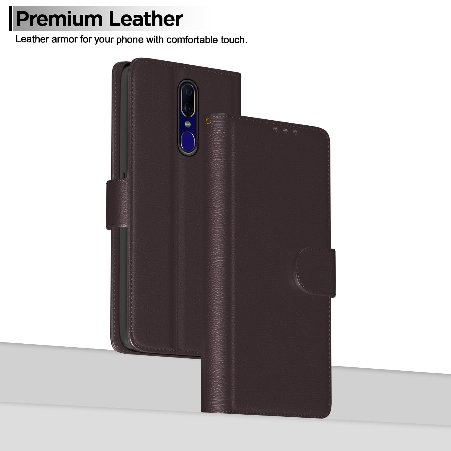 Oppo F11 flip cover in coffee by Pikkme – photo 2