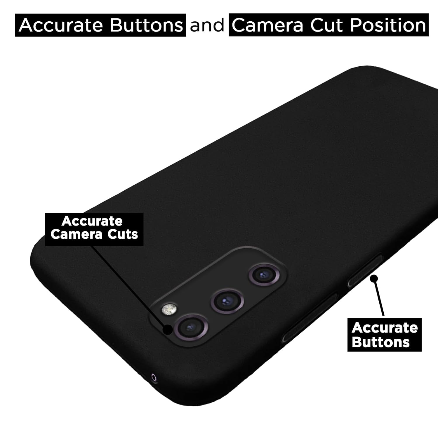 Pikkme Samsung Galaxy S20 FE / S20 FE 5G Soft Matte Silicone Shockproof Case | Black