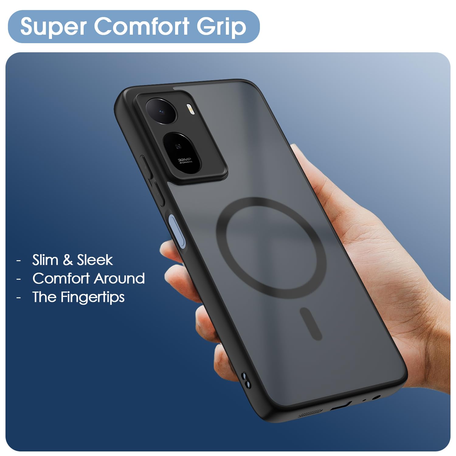 Redmi A7 Pro/Poco C85x 5G MagSafe phone cover in black smoke mag-safe by Pikkme – photo 6