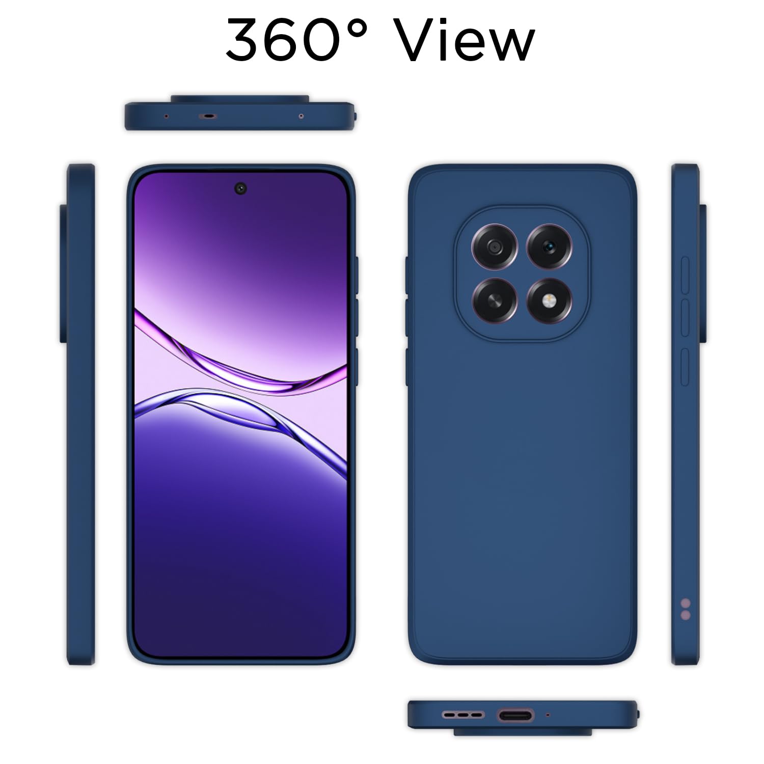 Pikkme Oppo F29 5G Soft Matte Silicone Shockproof Case (Blue)