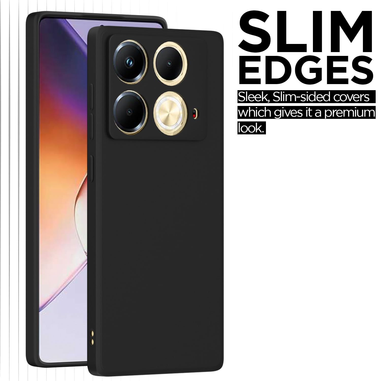 Pikkme Infinix Note 40 Liquid Silicone Back Cover | Black