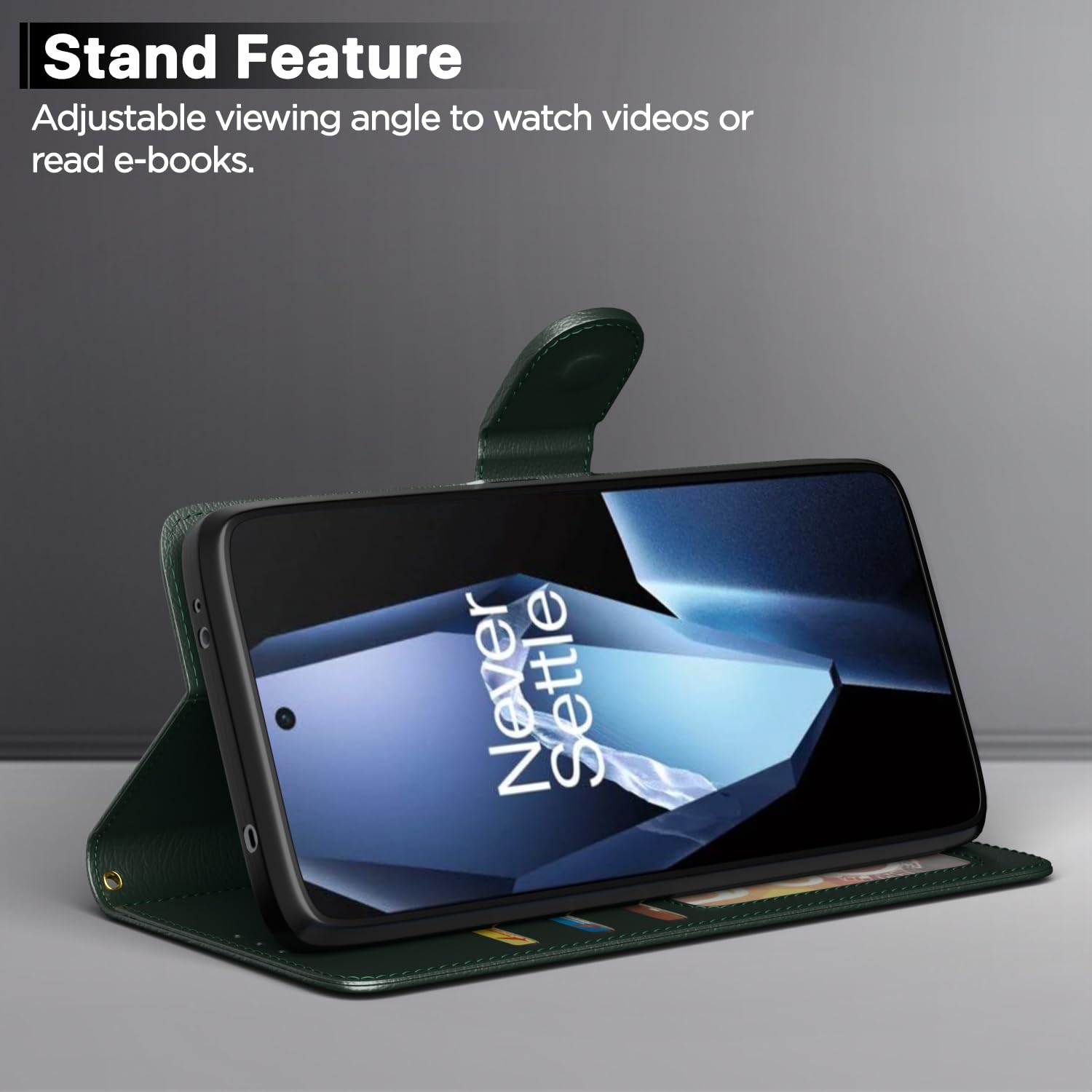 Pikkme green wallet flip cover for OnePlus 13R 5G – photo 3