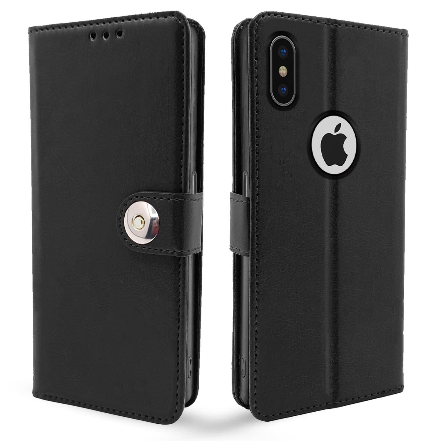 Black mobile flip cover for iPhone X/XS – Pikkme