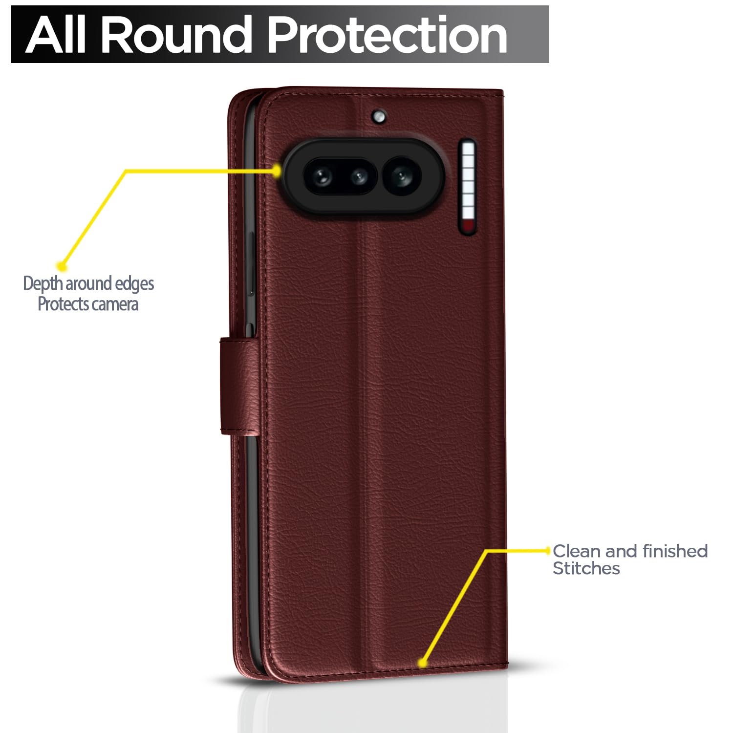 Pikkme brown Wallet flip cover for Nothing Phone 4a 5G – photo 4