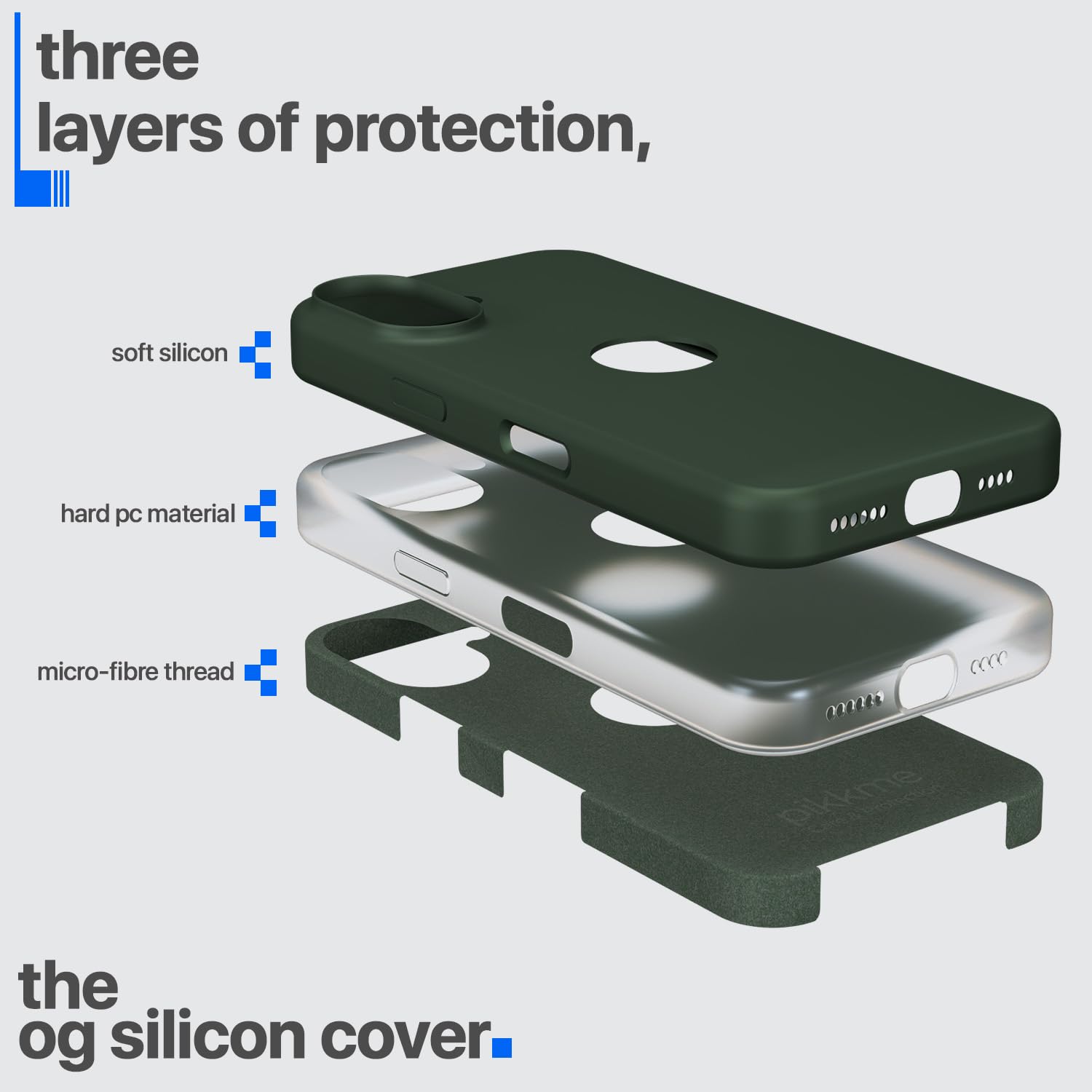 Pikkme iPhone 16 Plus Super Soft Silicone Back Cover (Atrovirens)
