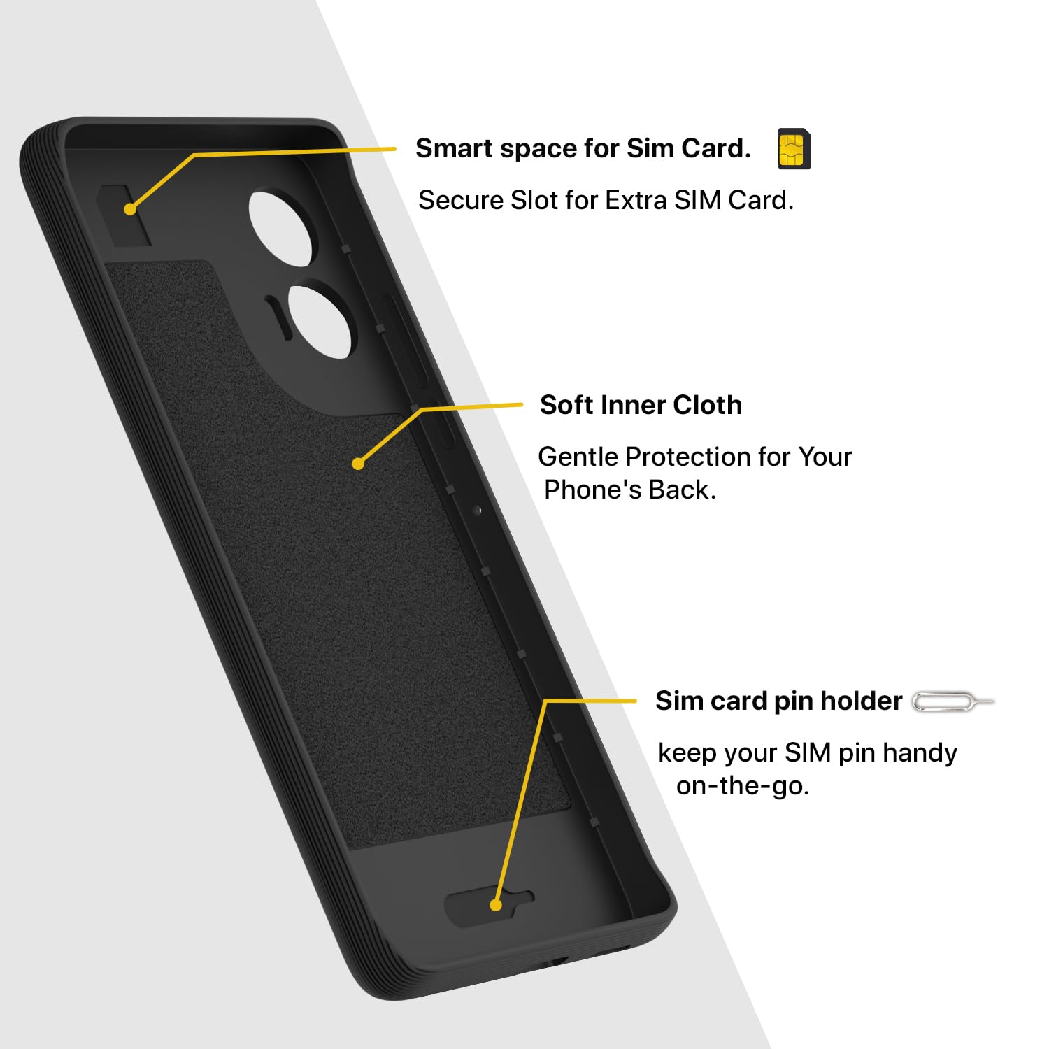 Pikkme Motorola Moto Edge 50 Fusion 5G Shockproof Soft Flexible Gencase Back Cover (Black)