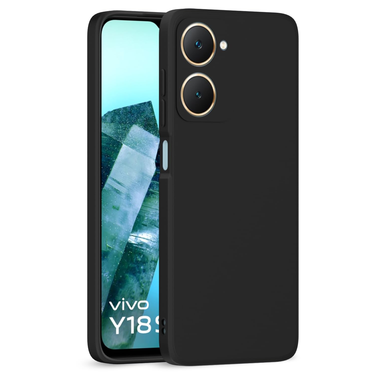 iQOO Z9 Lite 5G/Vivo T3 Lite 5G/Vivo Y18/Y18e/Y03 Matte phone cover in black by Pikkme