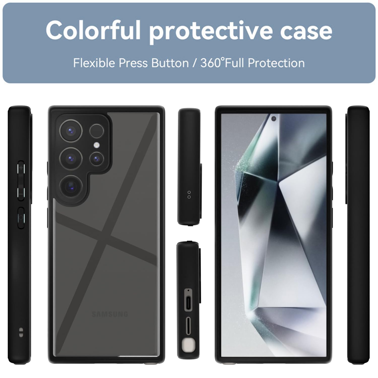 Samsung S24 Ultra 5G Hybrid back cover in black by Pikkme – photo 2