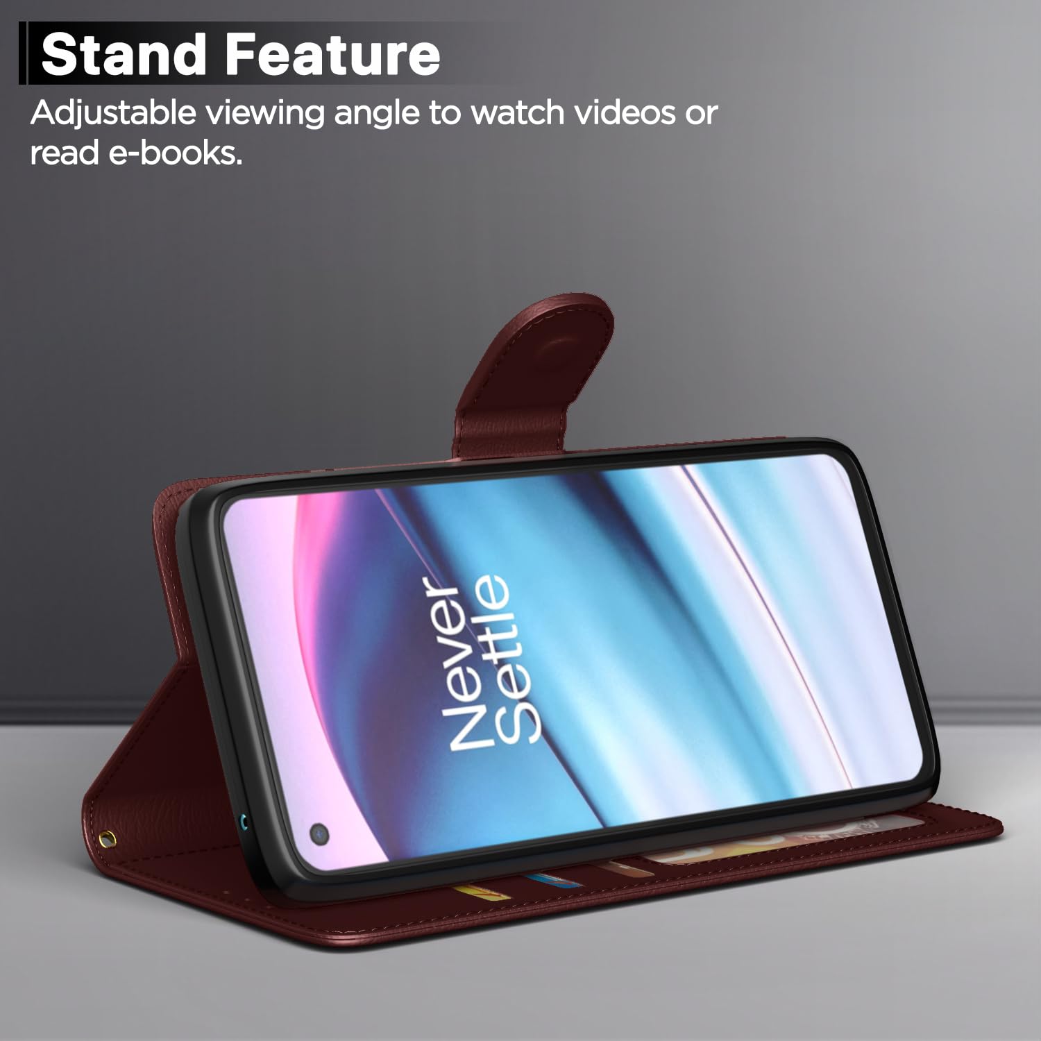 Pikkme brown mobile flip cover for OnePlus Nord CE 5G – photo 3