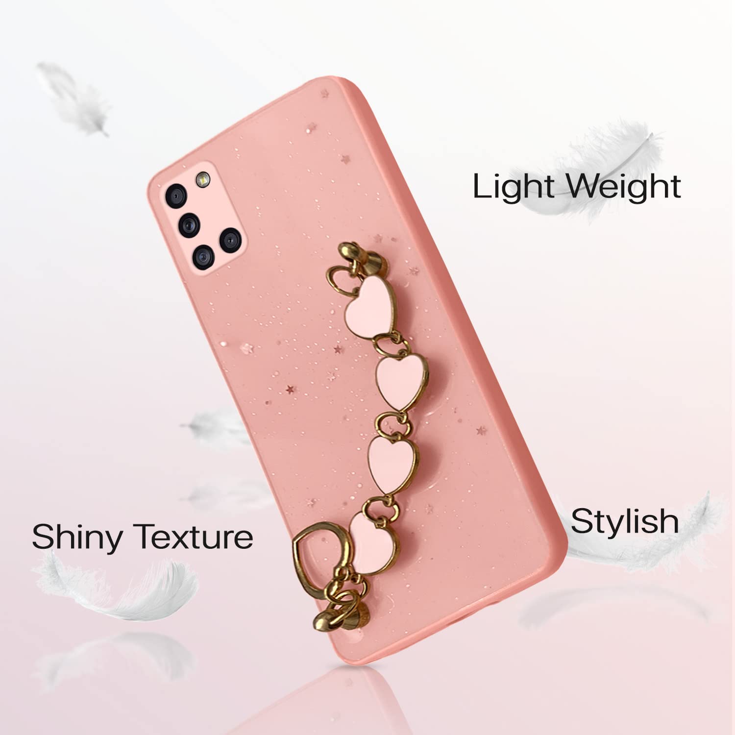 Samsung A31 Chain back cover in pink by Pikkme – photo 6