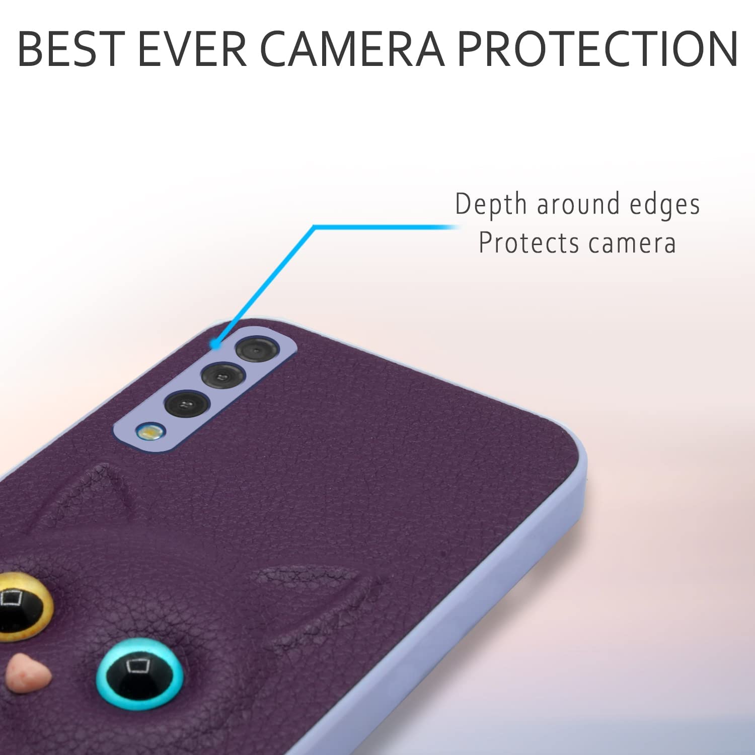 Pikkme purple Cat back cover for Samsung A7 2018 – photo 5
