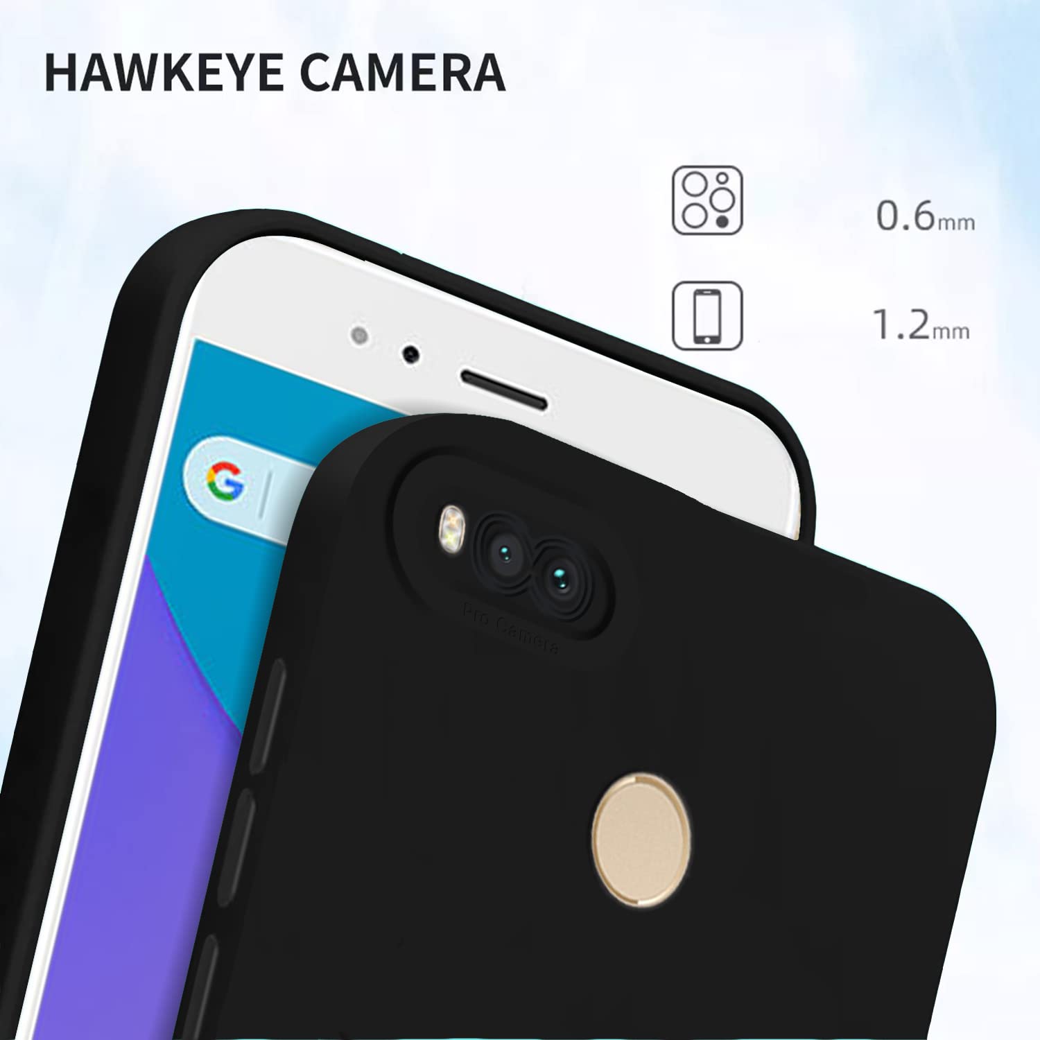 Pikkme Mi A1 Liquid Silicone Back Cover | Black