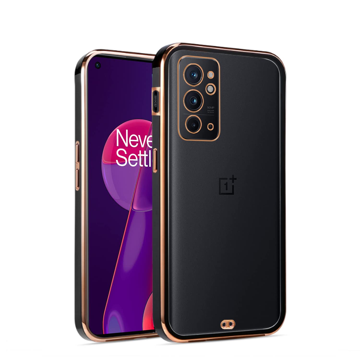 OnePlus 9RT Chrome phone cover in black by Pikkme