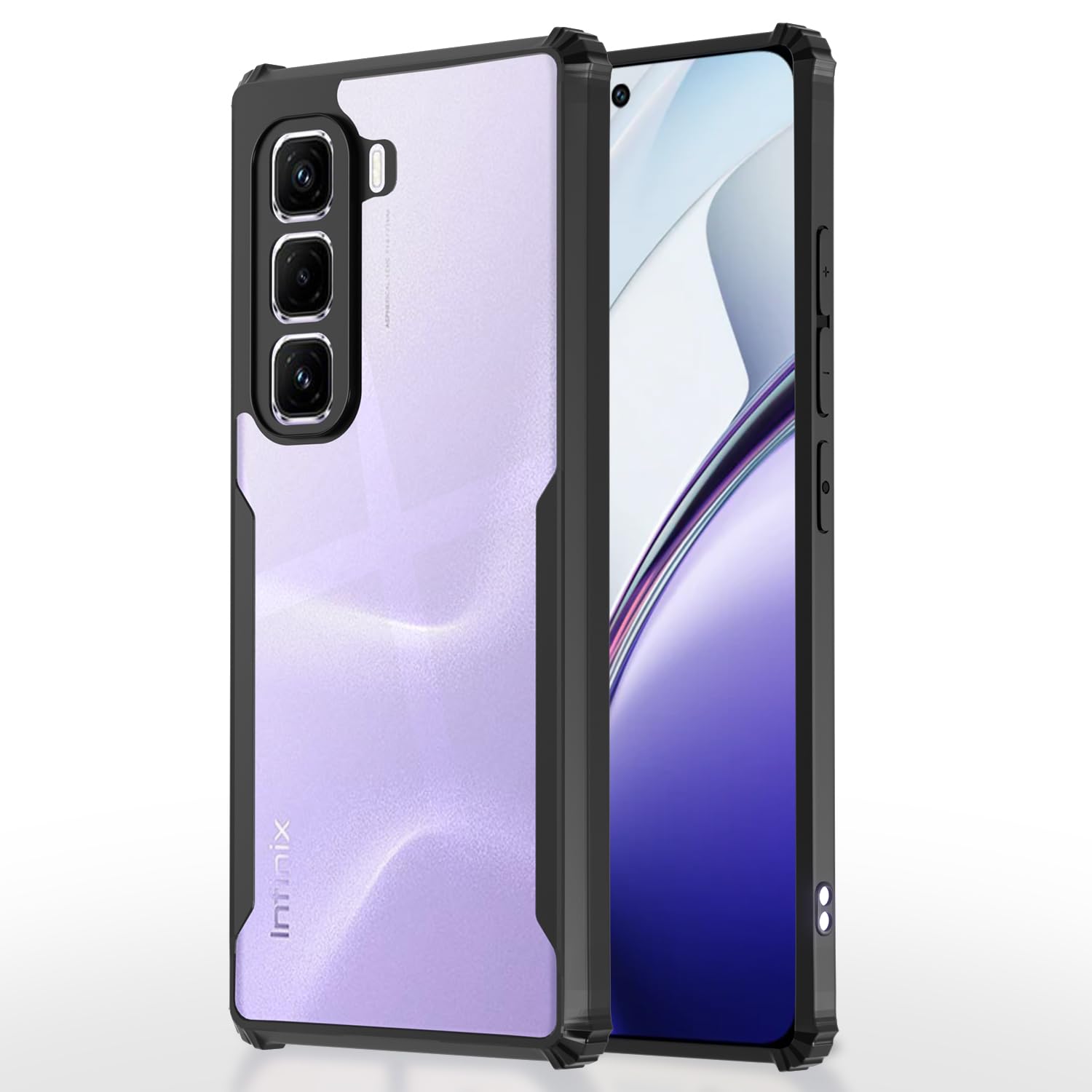 Pikkme black Clear mobile back cover for Infinix Hot 50 Pro Plus