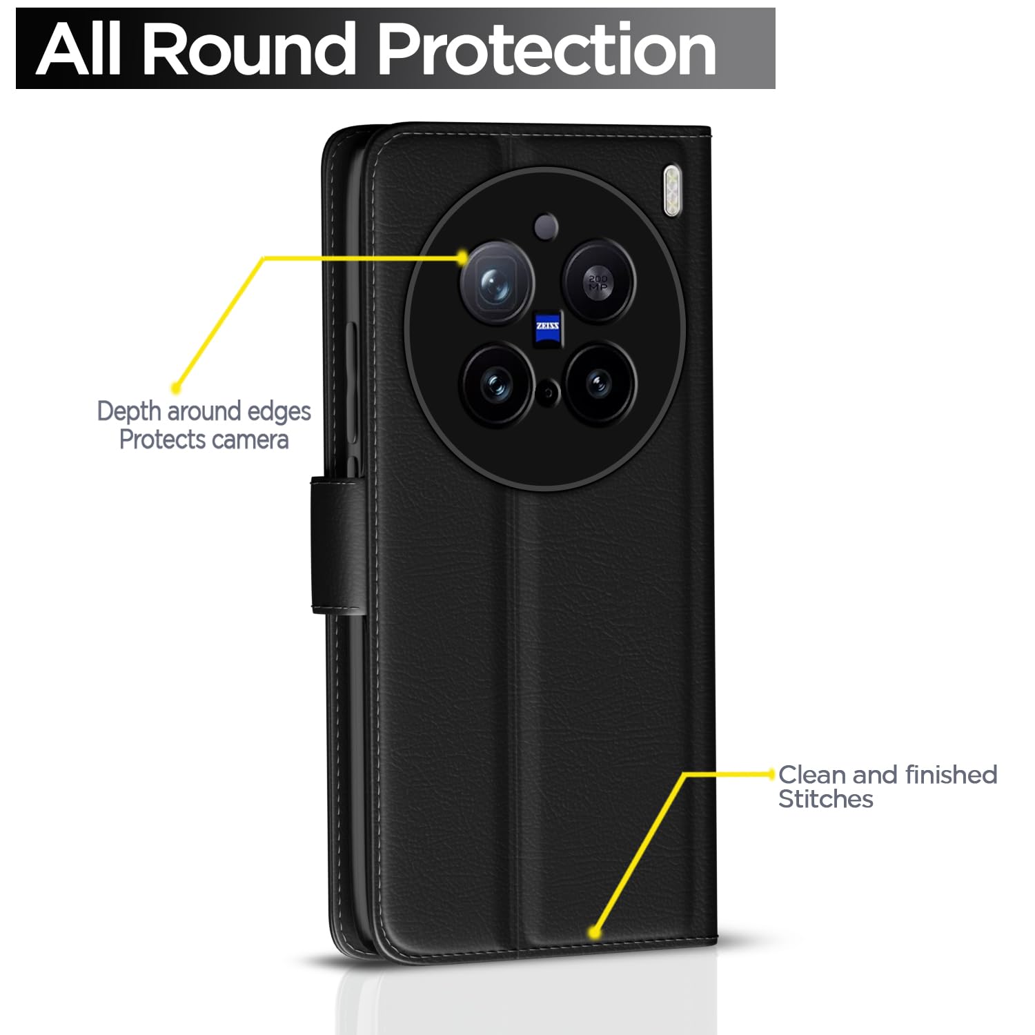 Vivo X200 Pro 5G flip case in black by Pikkme – photo 4