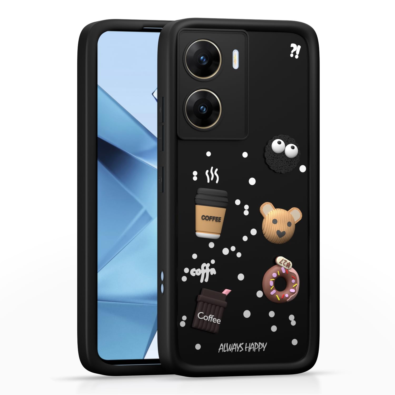 Pikkme vivov29e5g Cute Fun Cartoon 3D Bear Silicone Back Cover - Black
