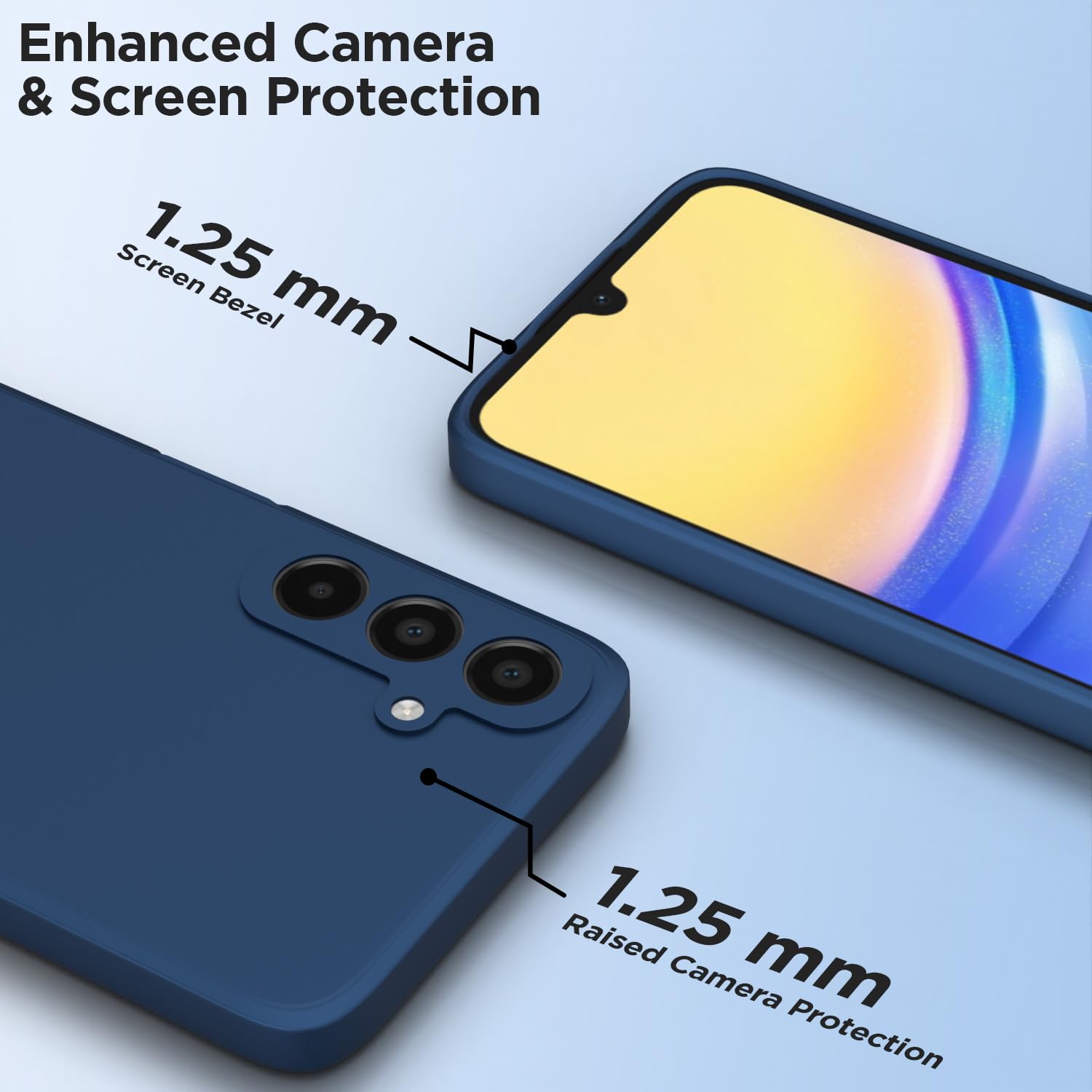 Pikkme Samsung Galaxy A15 5G Liquid Silicone Back Cover | Blue