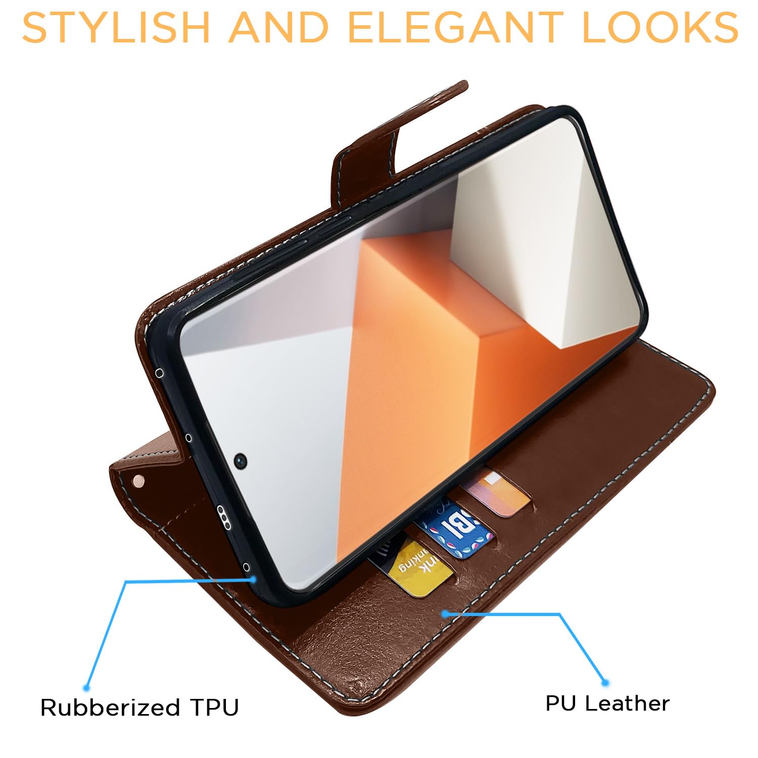 Pikkme Redmi Note 13 Pro Plus 5G brown & coffee flip case – photo 5