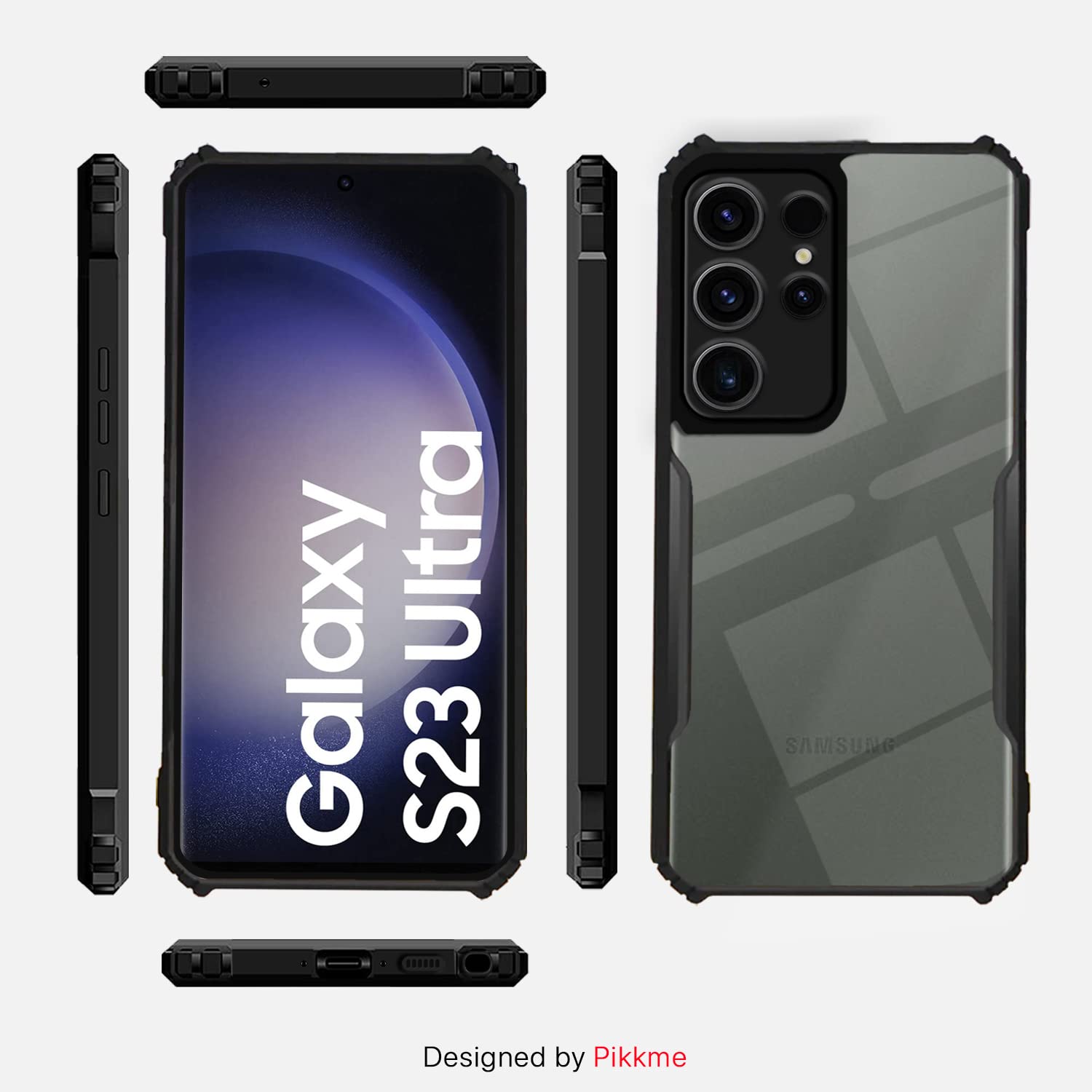 Pikkme Samsung Galaxy S23 Ultra 5G Eagle Back Cover (Black)