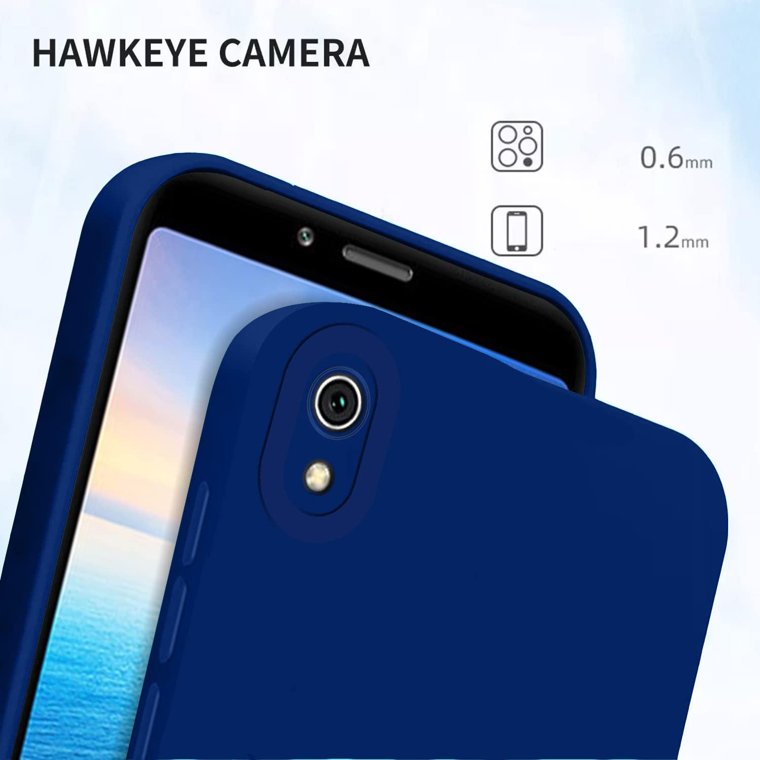Pikkme Redmi 7A Liquid Silicone Back Cover (Blue)