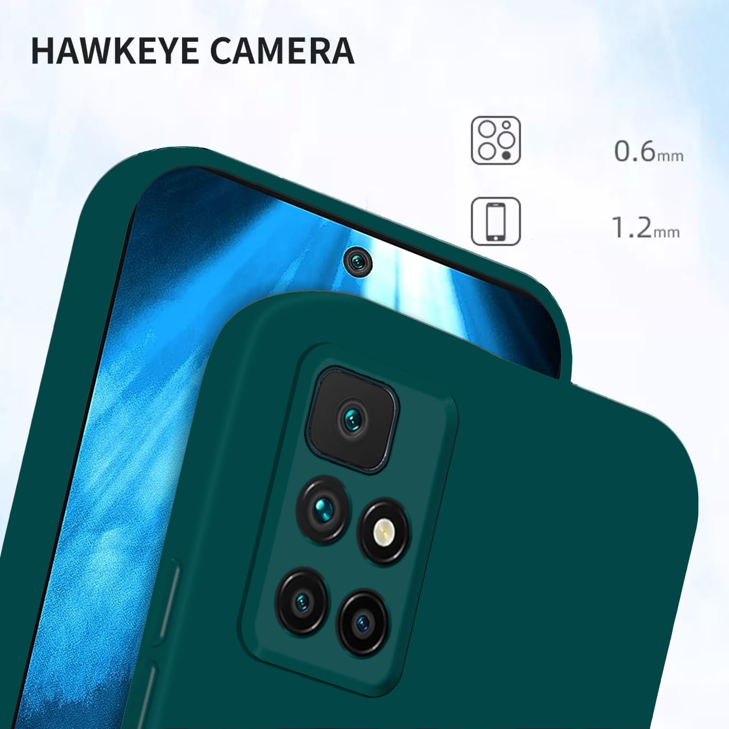 Green Liquid Silicone phone cover for Redmi 10 Prime – Pikkme – photo 5