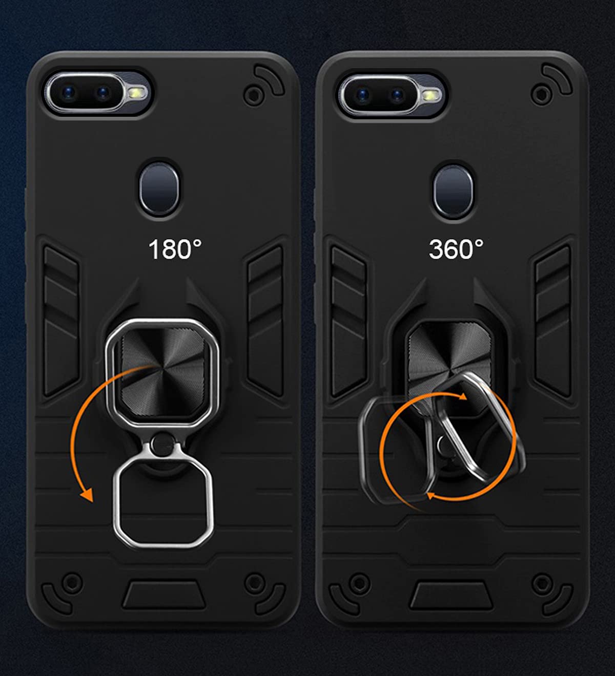 Pikkme Oppo F9 Pro, Realme 2 Pro, Oppo F9 D5 Tough Armor black phone cover – photo 3