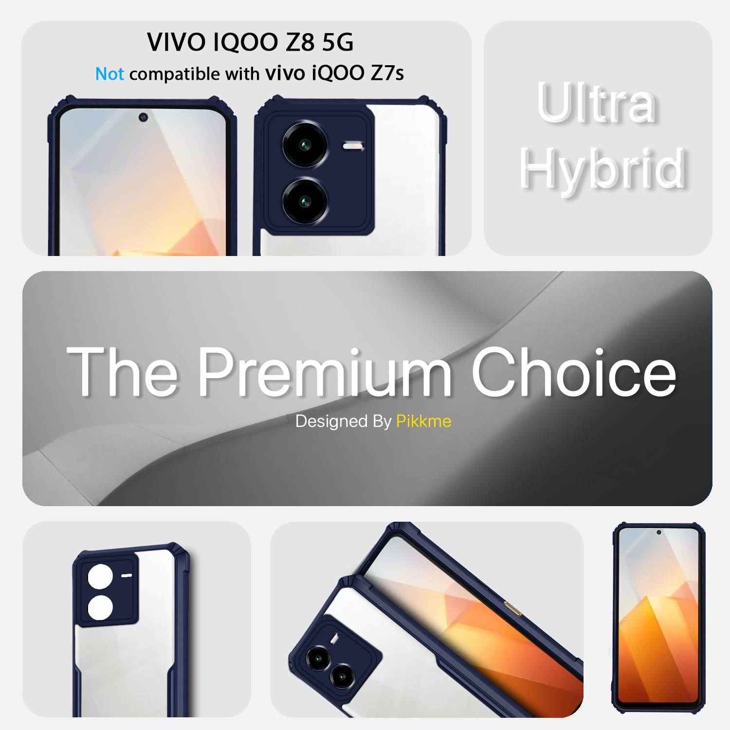 Blue Hybrid mobile cover for iQOO Z8 5G – Pikkme – photo 2