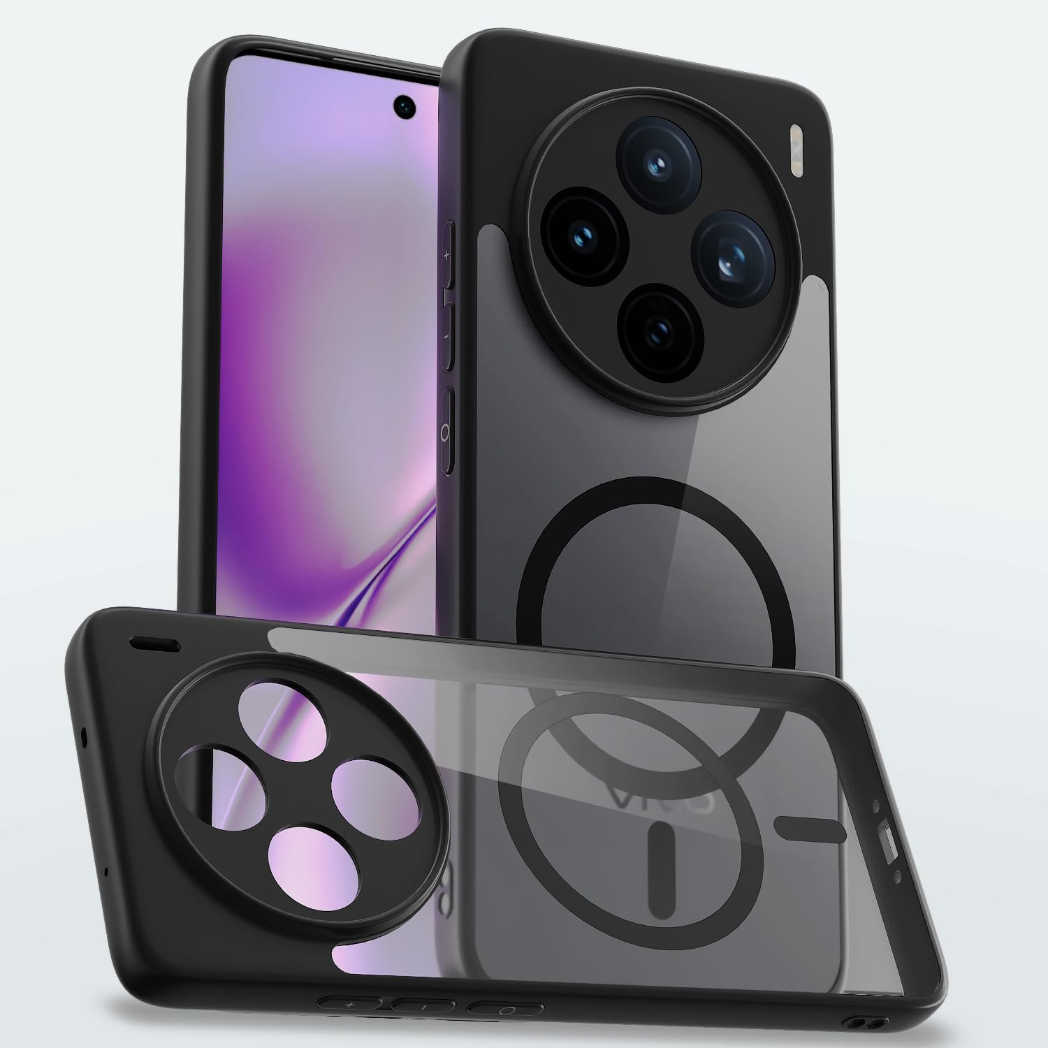 Vivo X200T 5G phone cover in black mag-safe by Pikkme