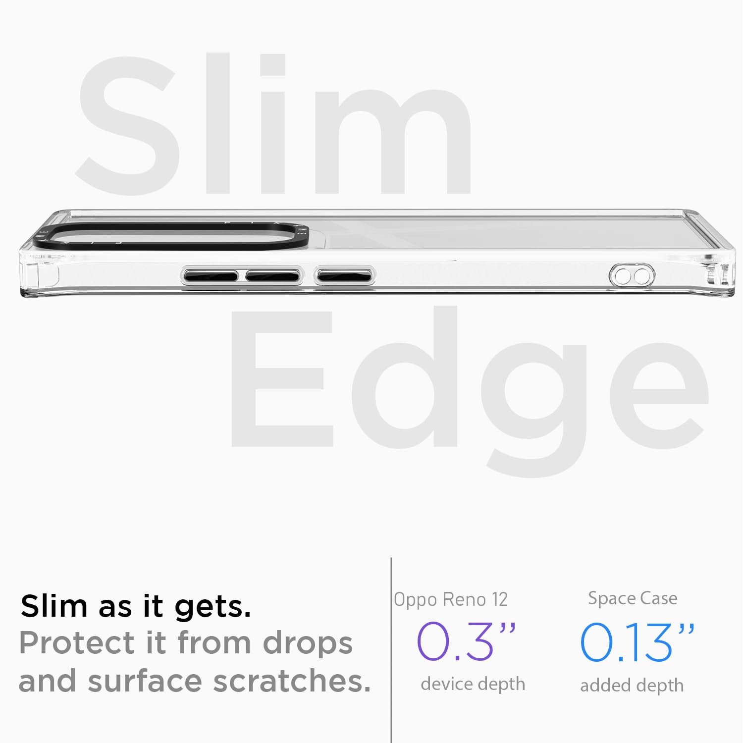 Pikkme Oppo Reno 12 5g Transring Back Cover (Transparent)