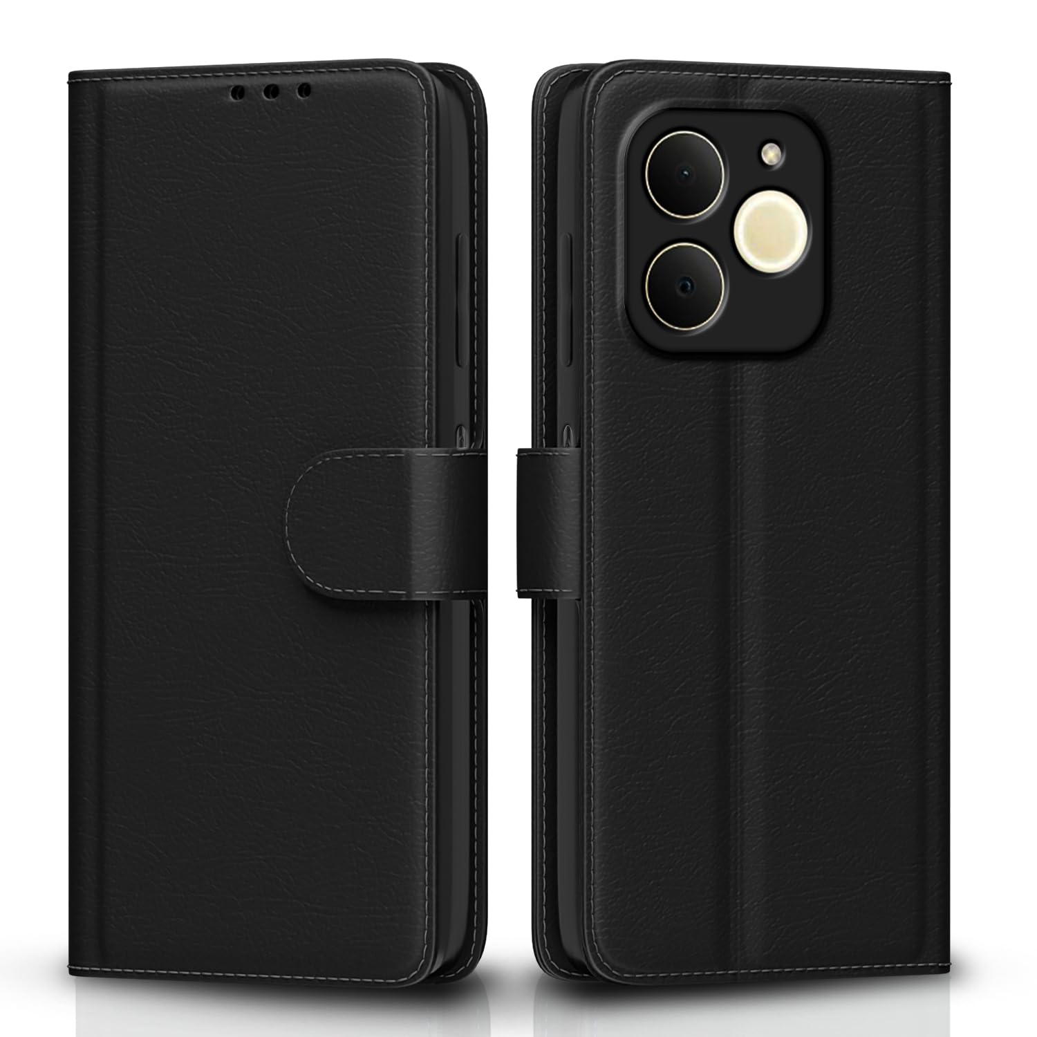 Pikkme black Wallet mobile flip cover for Realme P4 Lite 4G