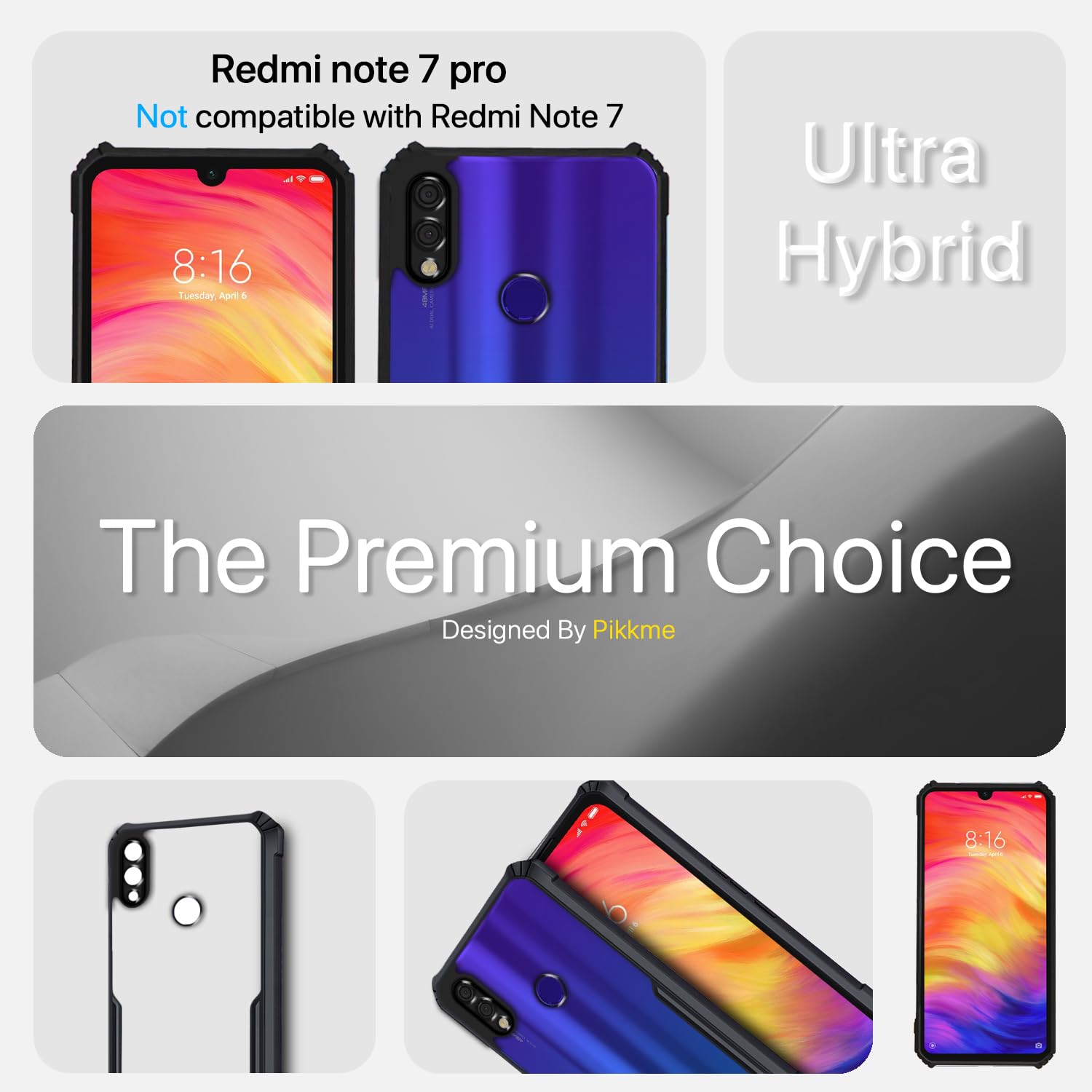 Pikkme Redmi Note 7 / Note 7 Pro/Note 7S Eagle Back Cover (Black)