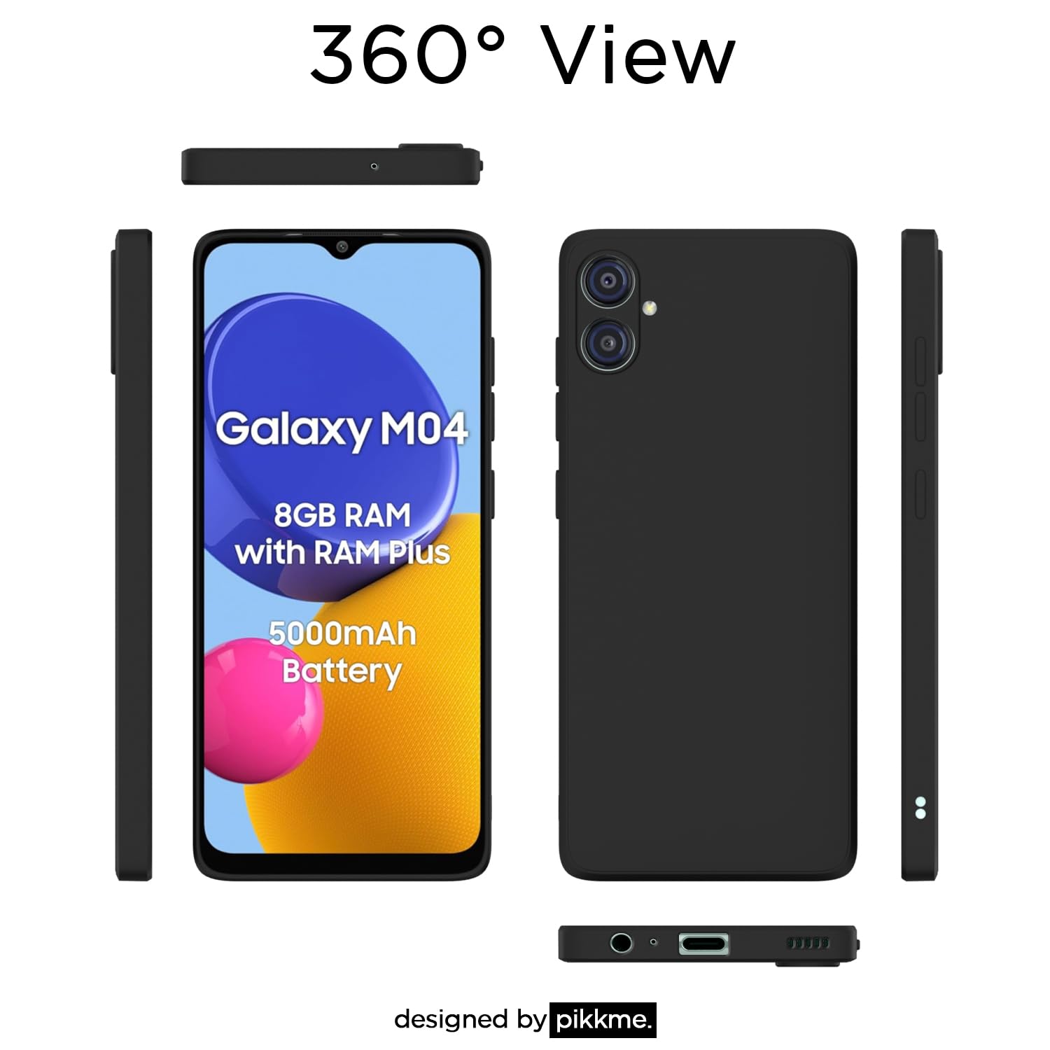 Pikkme Samsung M04/F04/A04e black mobile back cover – photo 2