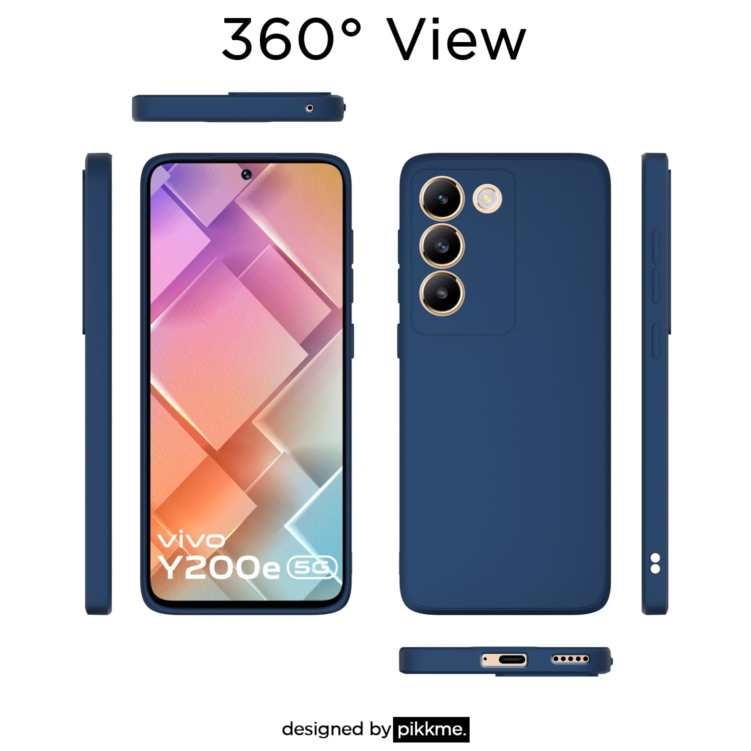 Pikkme blue Matte back cover for Vivo T3/Y200e 5G – photo 3