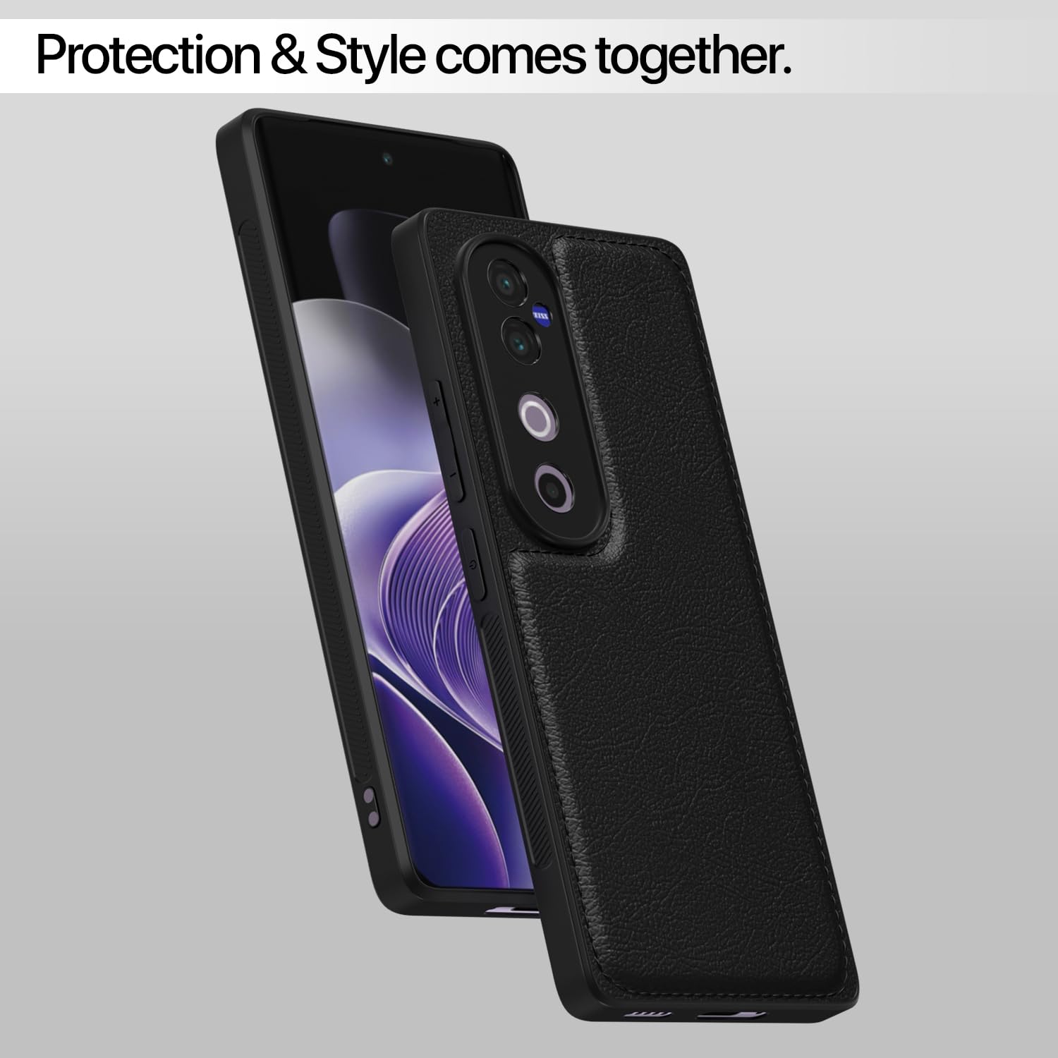 Pikkme V40 / V40 Pro / T3 Ultra 5G Leather Back Case | Black