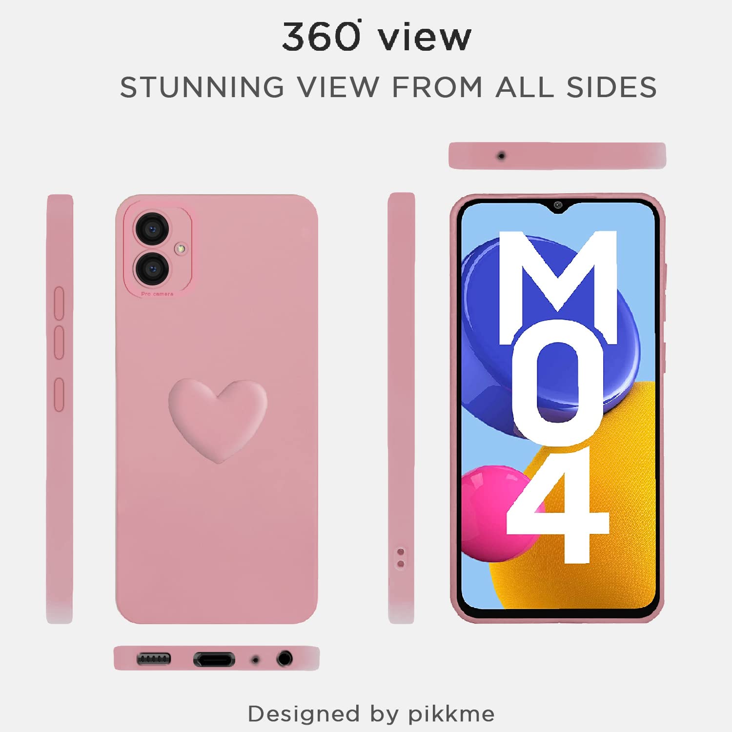 Samsung M04/F04/A04e Chain mobile back cover in pink by Pikkme – photo 2