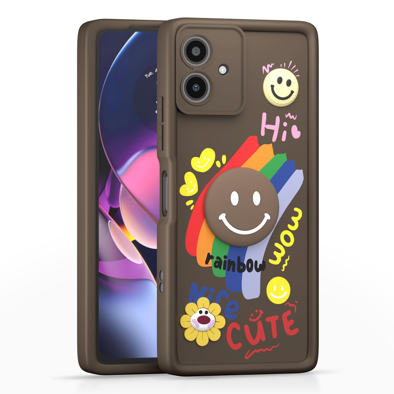 Moto G54/G64 5G mobile cover in brown by Pikkme