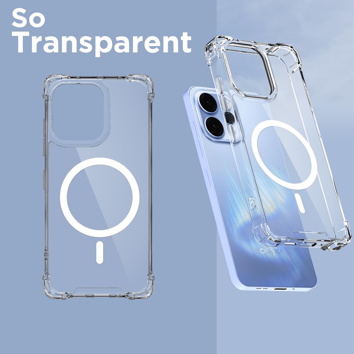 Oppo Reno 15F/Reno 15 5G MagSafe back cover in transparent mag-safe by Pikkme – photo 2