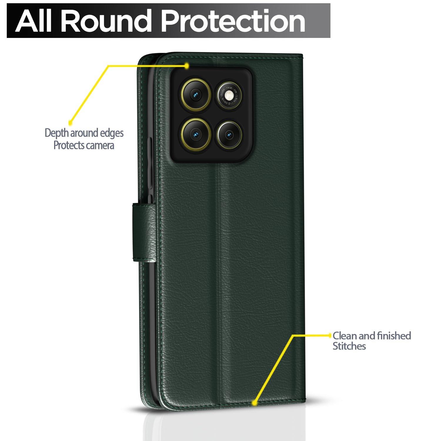 Pikkme Moto G86 Power 5G Wallet green flip cover – photo 4