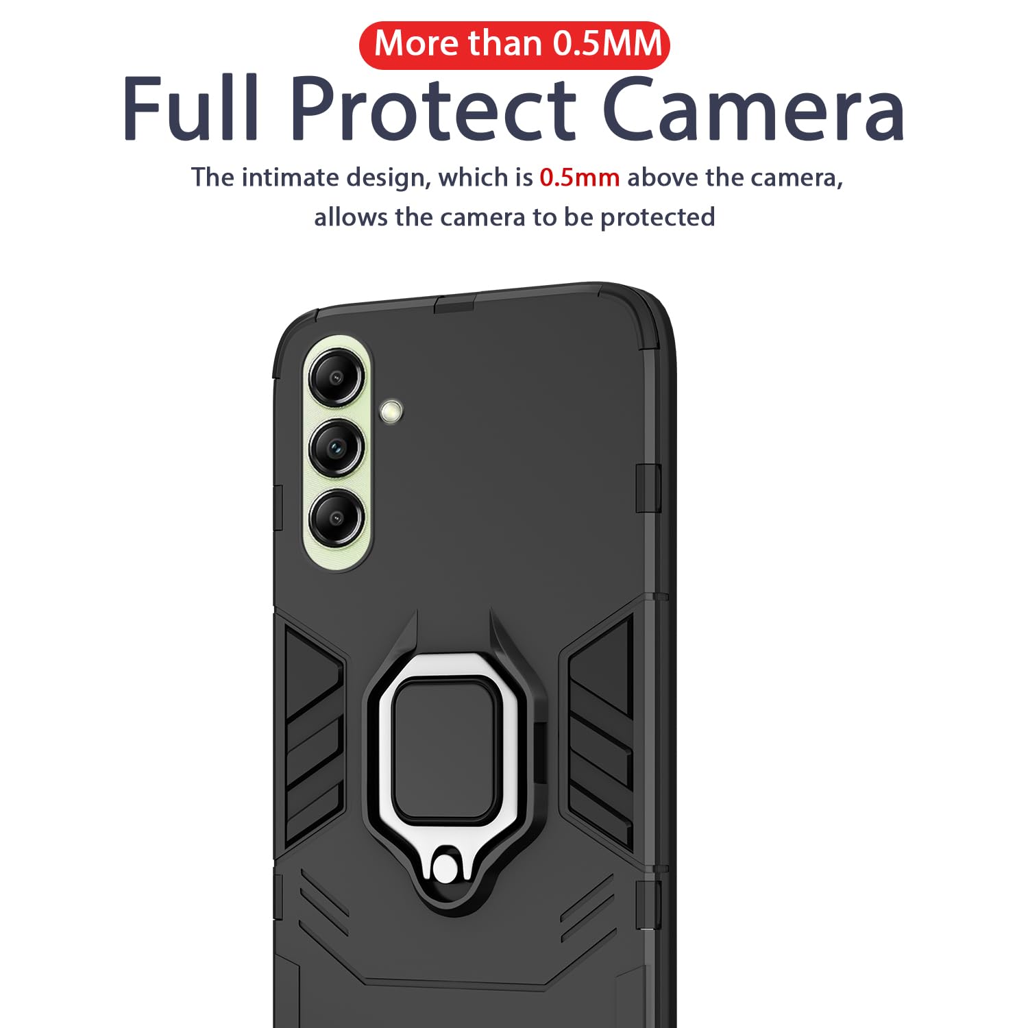 Pikkme Samsung Galaxy A14 5G D5 Tough Armor Back Cover | Black