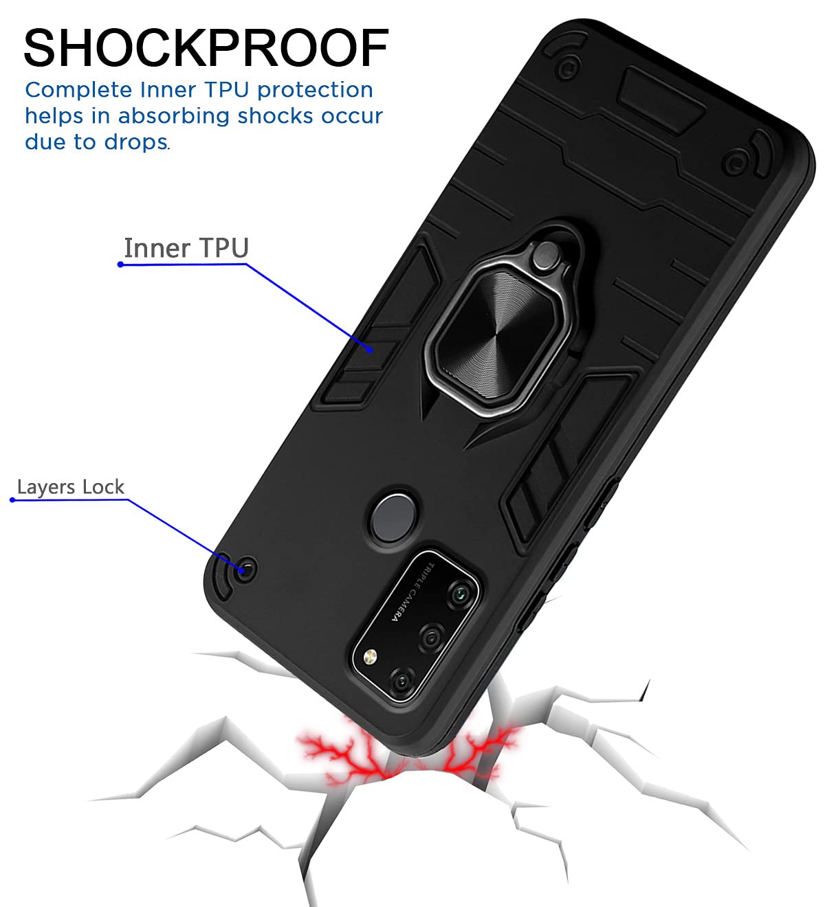Black mobile back cover for Honor 9A – Pikkme – photo 4