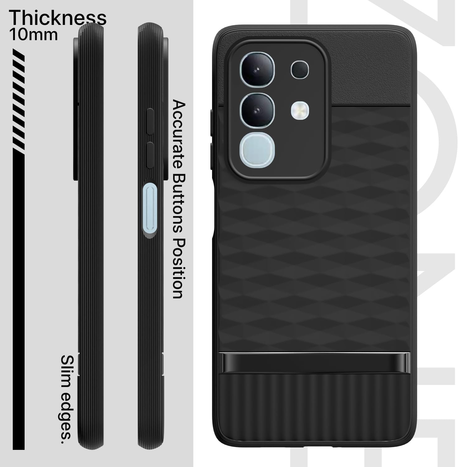 Pikkme Vivo T4x 5G Shockproof Soft Flexible Gencase Back Cover (Black)