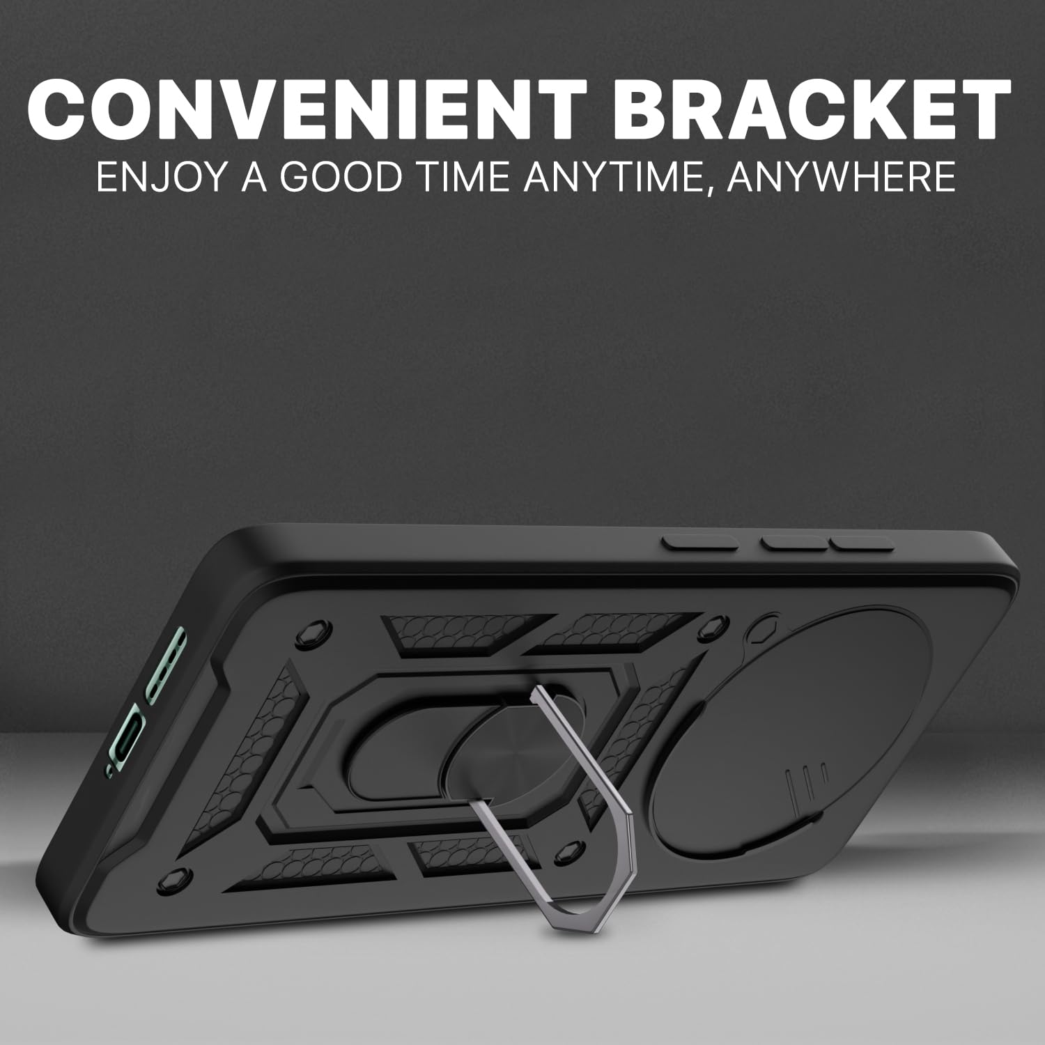 Pikkme Realme P3 Pro 5G D10 Tough Armor Back Cover (Black)