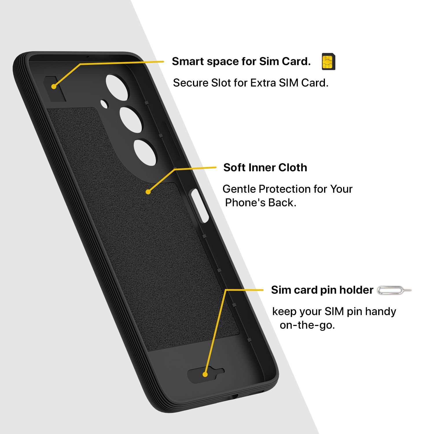Pikkme Samsung Galaxy F15 5G / Samsung Galaxy M15 5G Gencase Back cover (Black)
