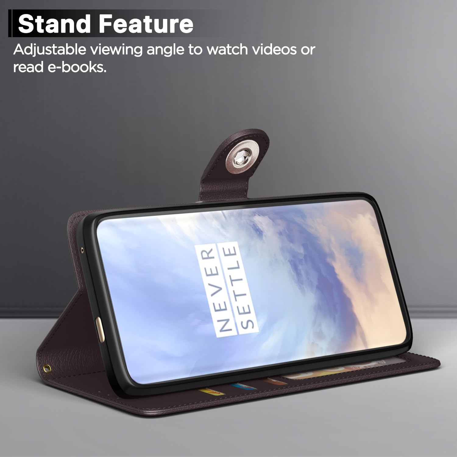 Pikkme coffee wallet flip cover for OnePlus 7 Pro – photo 3