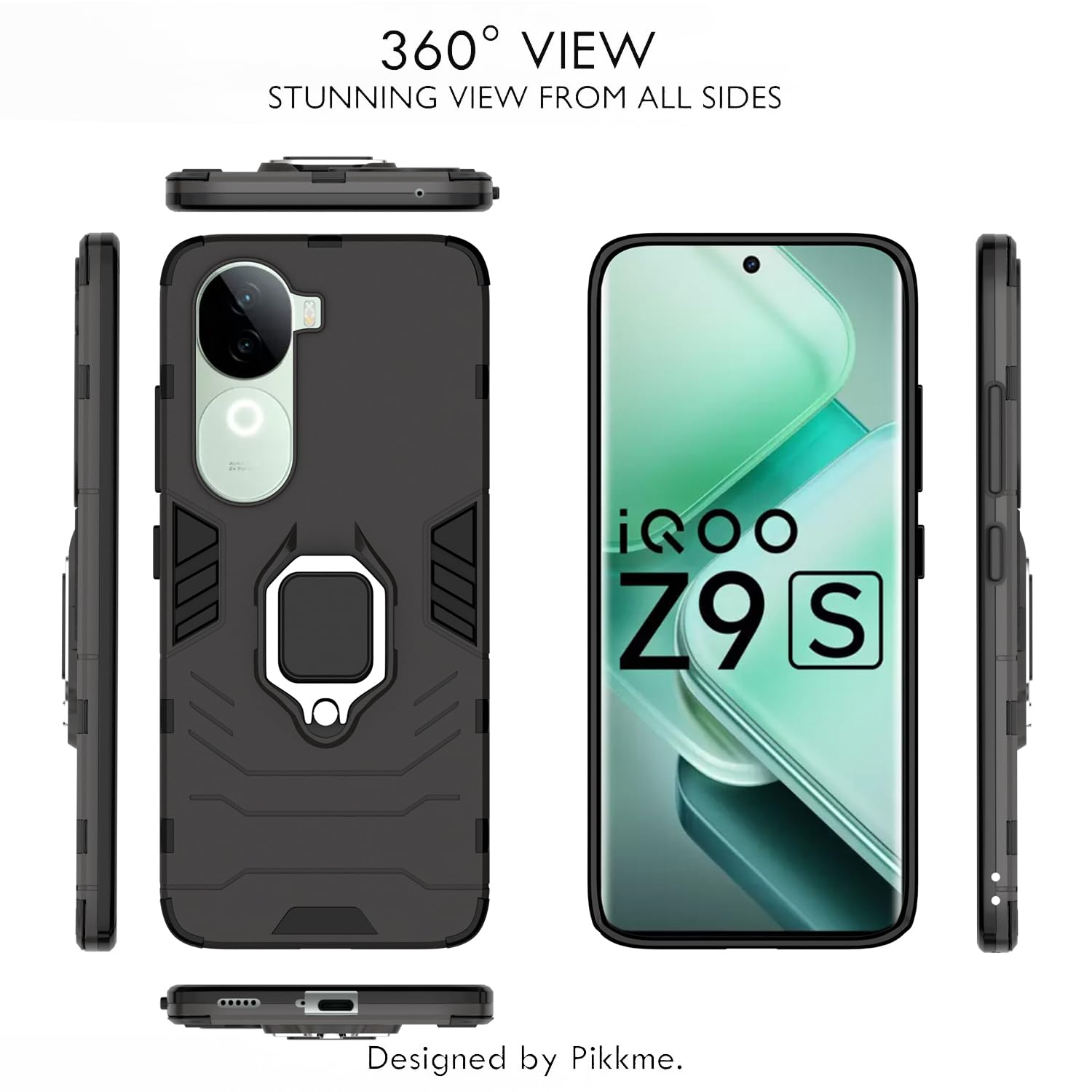 Pikkme iQOO Z9s 5G / Vivo V40e 5G D5 Tough Armor Back Cover | Black