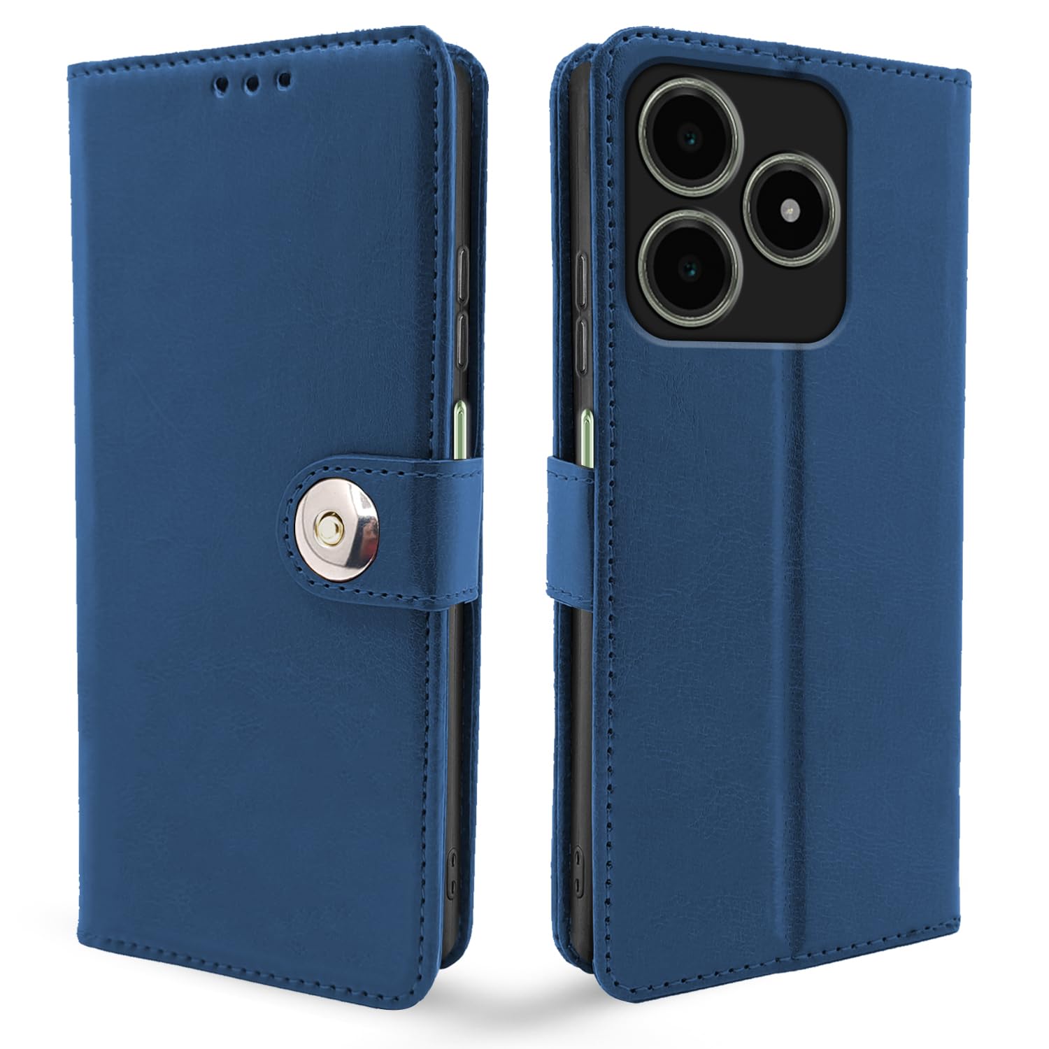 Pikkme blue Button flip case for Realme C63 4G