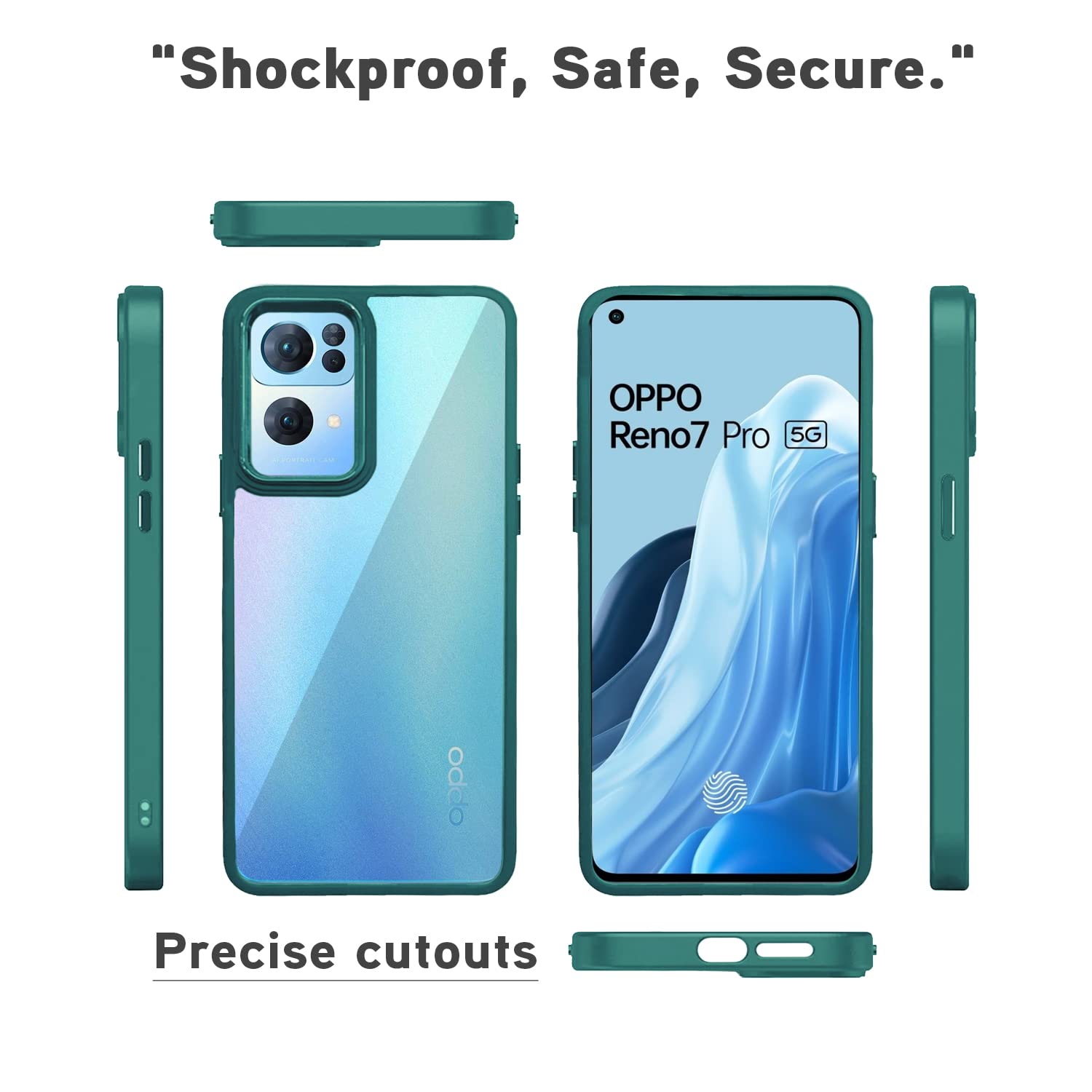 Pikkme dark green Chrome mobile back cover for Oppo Reno 7 Pro 5G – photo 3