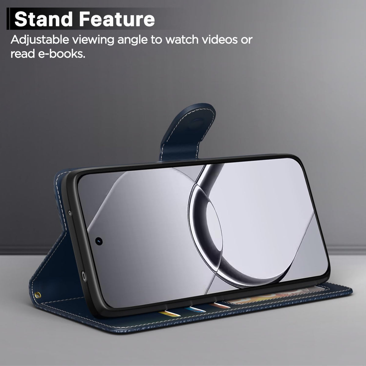 Realme 16 5G Wallet mobile flip cover in blue by Pikkme – photo 3
